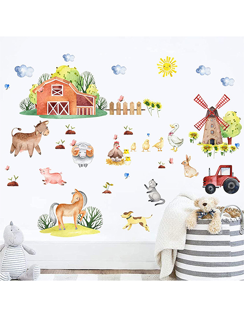 Fashion 30*90cmx2 Pieces In Bag Packaging Farm Carriage Wall Sticker