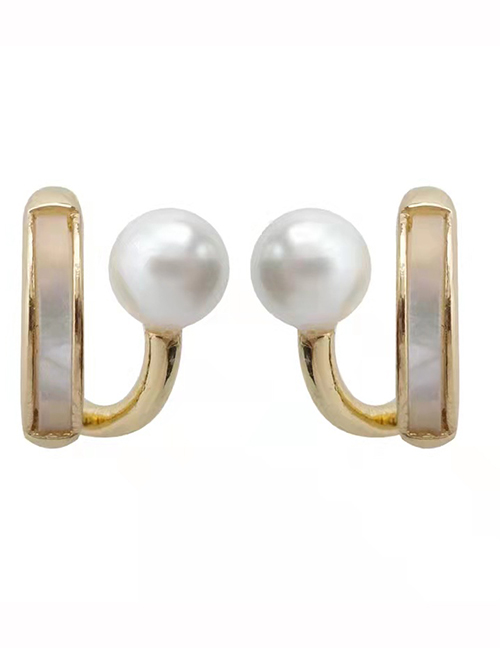 Fashion Gold Color Alloy Geometric Pearl Earrings
