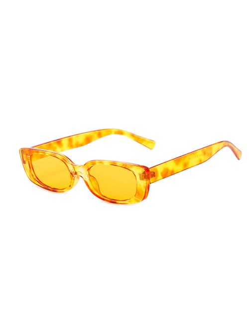 Fashion Yellow Glass Frame Yellow Piece Square Frame Sunglasses