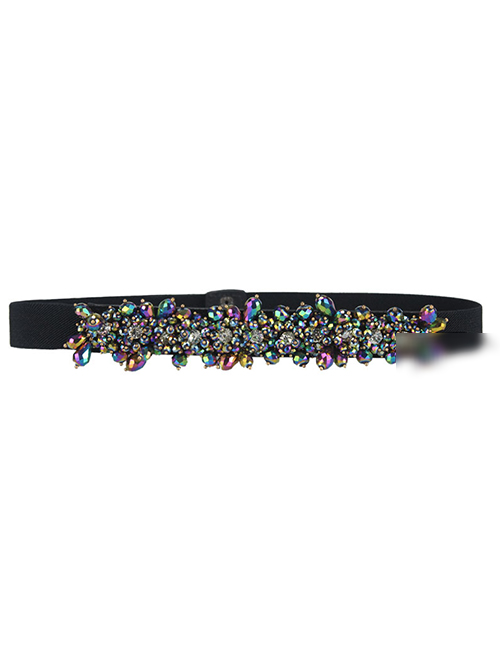 Fashion Noble Purple Crystal Diamond Wide Band Belt