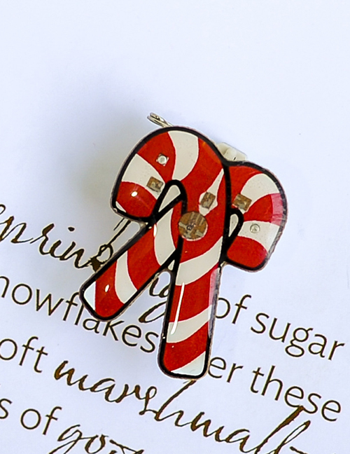 Fashion 5#red Candy Brooch Christmas Snowman With Santa Elk Geometric Brooch