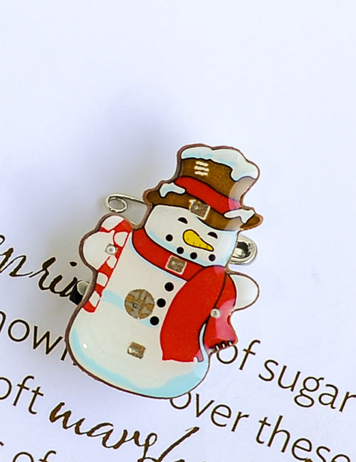 Fashion 19#coffee Hat Snowman Brooch Christmas Snowman With Santa Elk Geometric Brooch