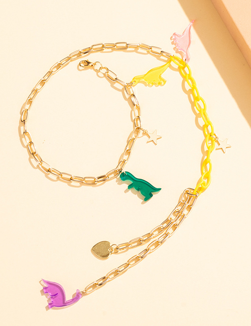 Fashion Gold Color Alloy Cartoon Dinosaur Necklace