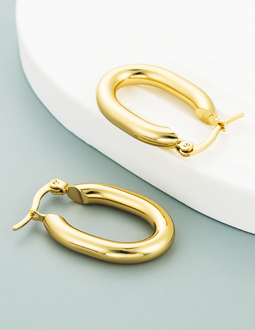 Fashion Gold Titanium Steel U-shaped Ear Ring