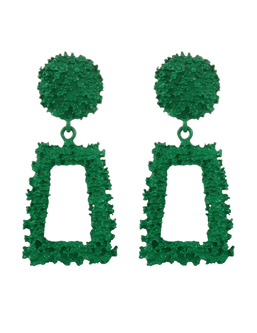 Fashion Green Alloy Geometric Trapezoidal Stud Earrings