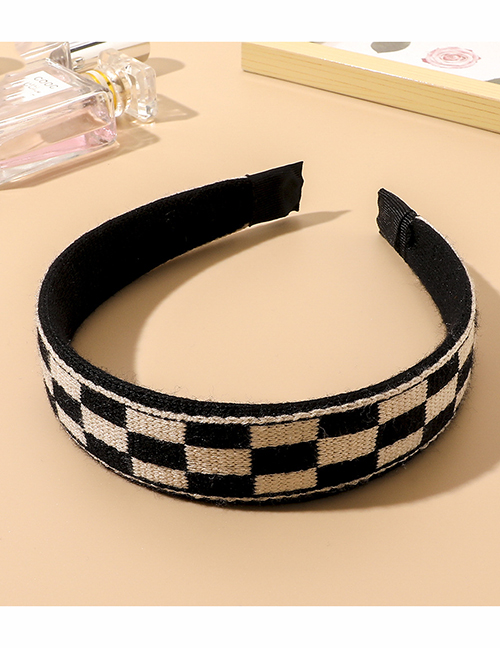 Fashion Checkerboard Black And White Checkerboard Knitted Headband
