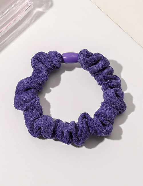 Fashion Purple Suede Pleated Hair Tie