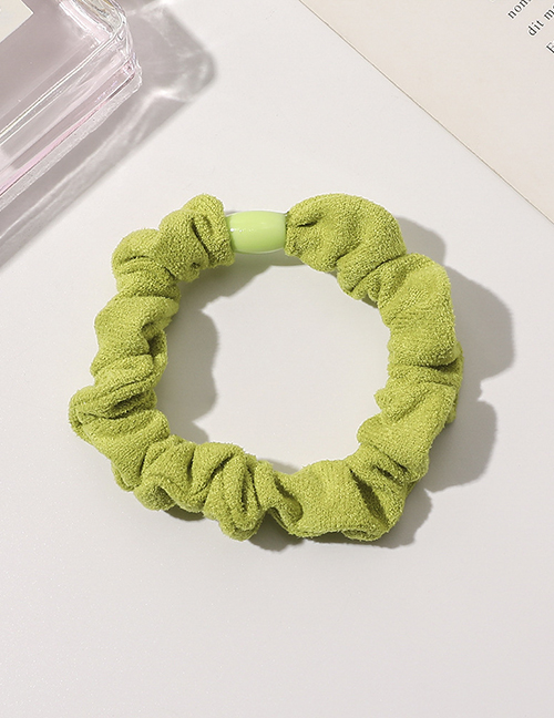 Fashion Grass Green Suede Pleated Hair Tie