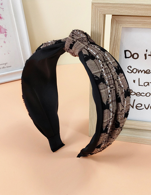 Fashion 7# Fabric Check Print Knotted Headband