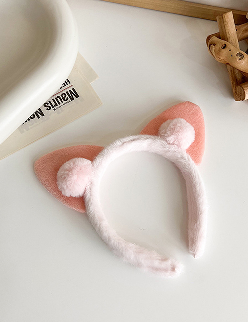 Fashion B Pink Plush Cat Ear Headband