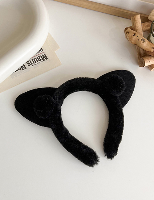 Fashion E Black Plush Cat Ear Headband