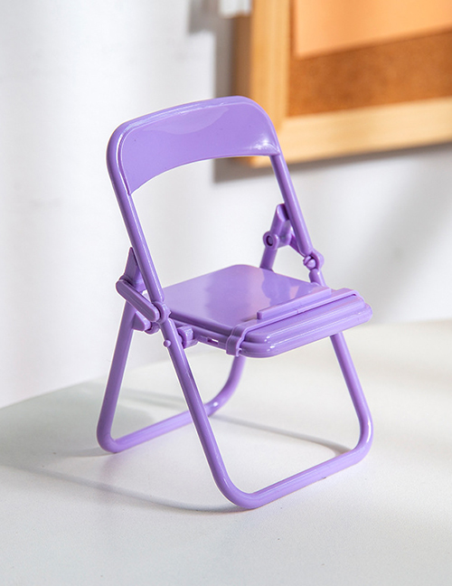 Fashion Cream Purple Plastic Small Chair Mobile Phone Holder