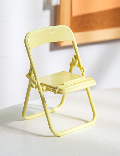 Fashion Cream Yellow Plastic Small Chair Mobile Phone Holder