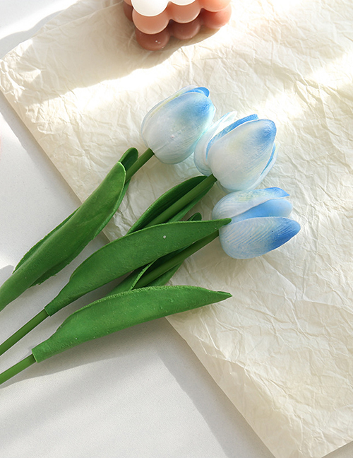 Fashion White Blue Pu Simulation Tulip Fake Flower