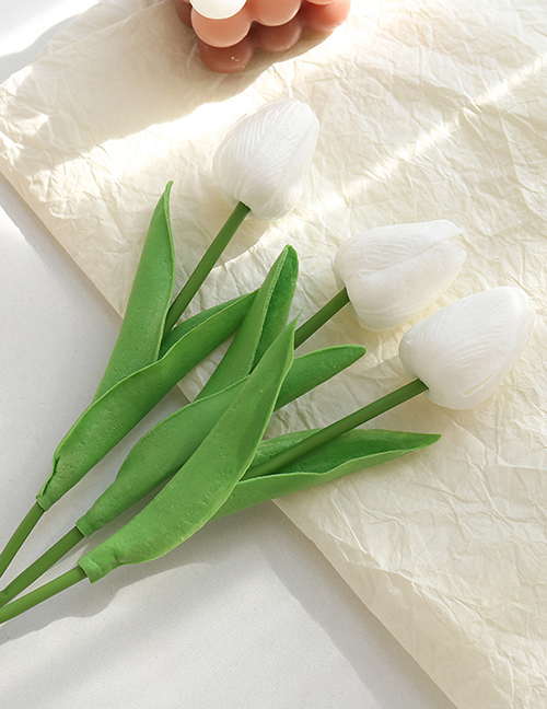 Fashion White Pu Simulation Tulip Fake Flower