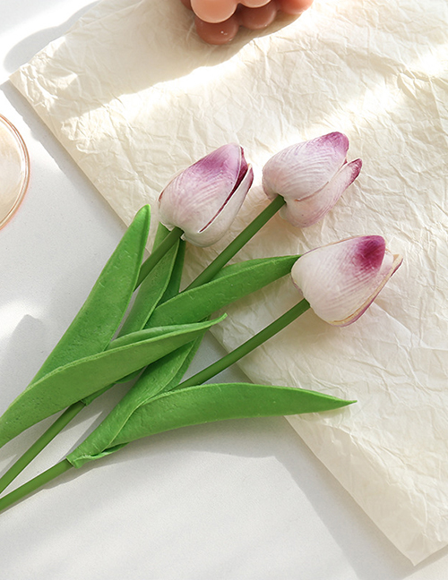 Fashion White Purple Pu Simulation Tulip Fake Flower