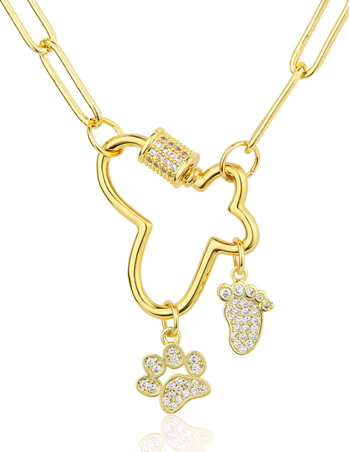 Fashion Gold Gold-plated Copper And Diamond Ankle Cat's Claw Necklace