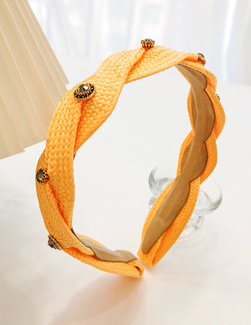 Fashion Goose Yellow Straw Diamond-studded Headband