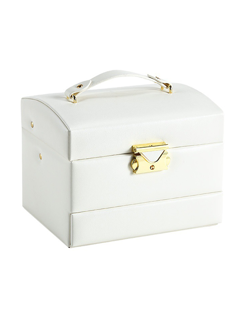 Fashion White Pu Drawer Type Three-layer Storage Box