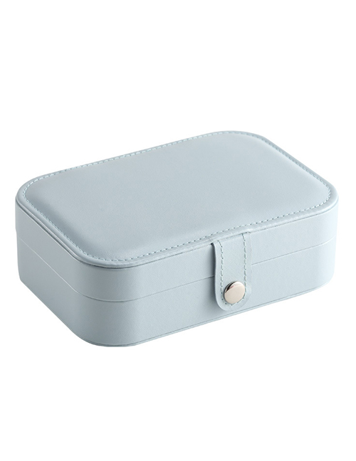 Fashion Blue Solid Color Leather Storage Box
