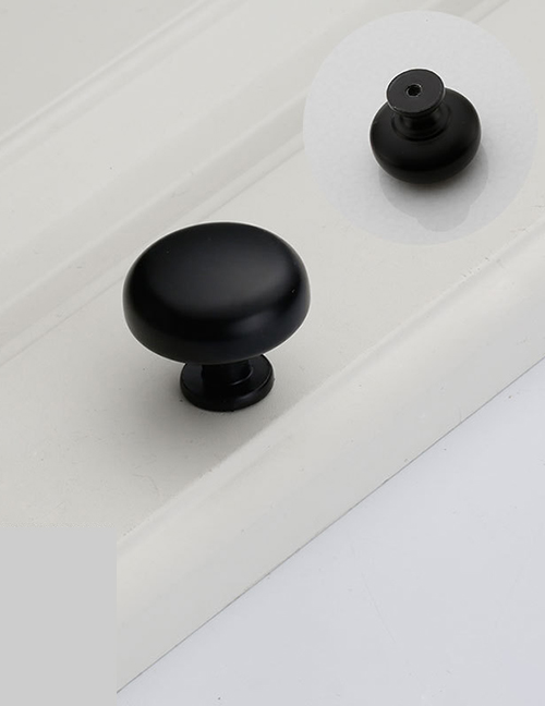 Fashion Black 6050-single Hole Zinc Alloy Geometric Drawer Wardrobe Door Handle
