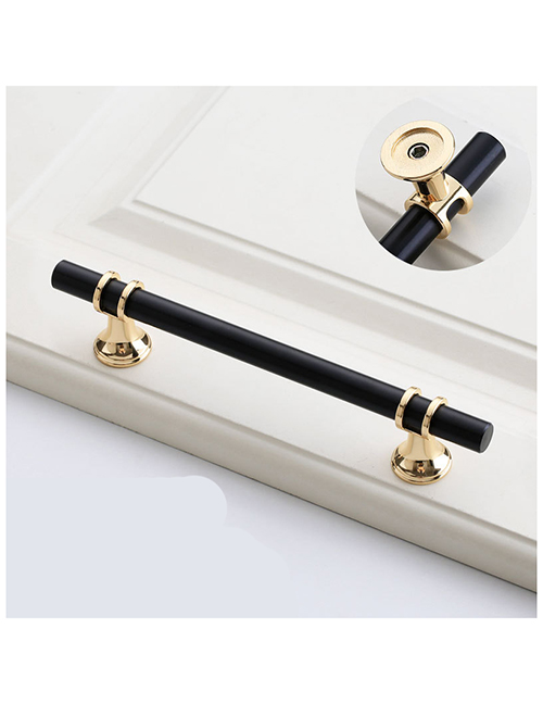 Fashion Black/rose Gold 6816a-128 Pitch Zinc Alloy Geometric Drawer Wardrobe Door Handle