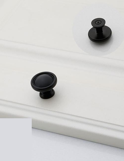 Fashion Black 6051-single Hole Zinc Alloy Geometric Drawer Wardrobe Door Handle