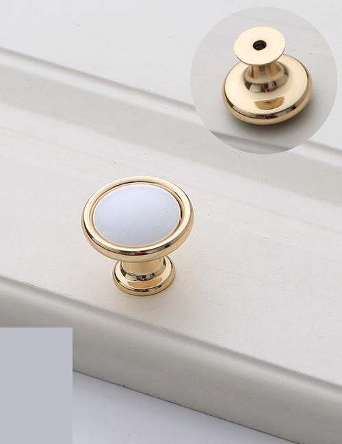 Fashion White/japanese Gold 6327-single Hole Zinc Alloy Geometric Drawer Wardrobe Door Handle