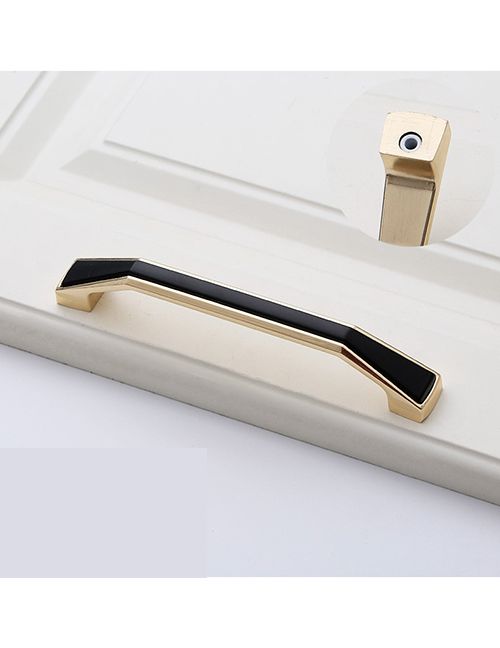 Fashion Black/japanese Gold 6328-128 Pitch Zinc Alloy Geometric Drawer Wardrobe Door Handle