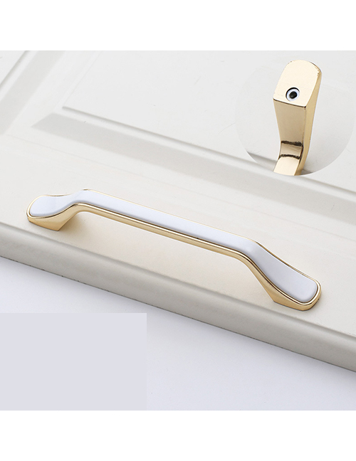 Fashion White/japanese Gold 6329-128 Pitch Zinc Alloy Geometric Drawer Wardrobe Door Handle