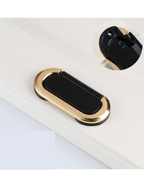Fashion Black/japanese Gold 6355-64 Pitch Zinc Alloy Geometric Drawer Wardrobe Door Handle