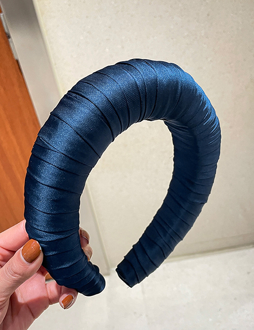 Fashion Navy Blue Fabric Winding Sponge Headband