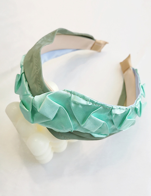 Fashion Pink Blue + Light Green Leather Stitching Headband Crocodile Leather Stitching Headband