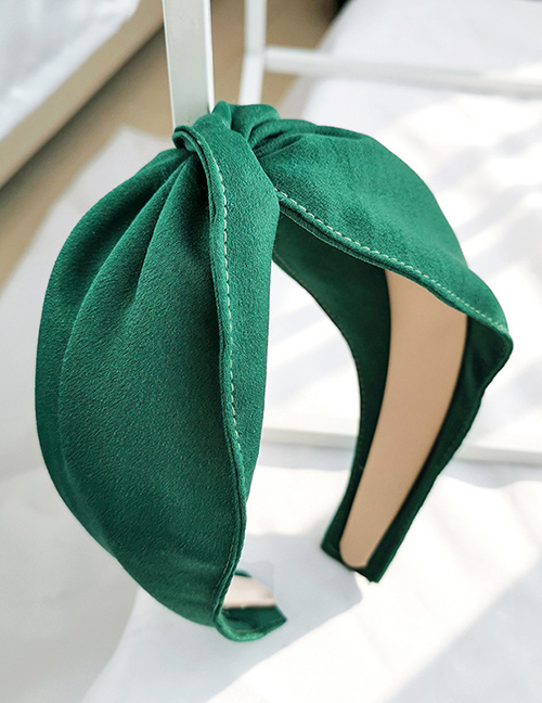 Fashion Dark Green Fabric Wide-brimmed Cross Headband