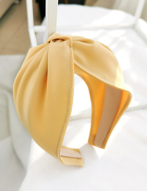 Fashion Yellow Fabric Wide-brimmed Cross Headband