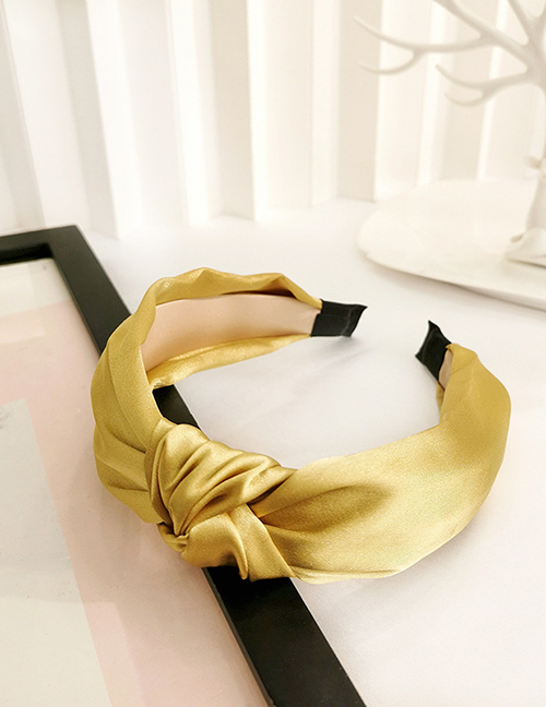 Fashion Yellow Satin Fabric Knotted Headband