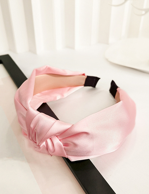 Fashion Pink Satin Fabric Knotted Headband