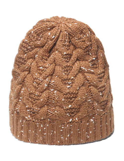 Fashion Brown Blended Braided Woolen Hat