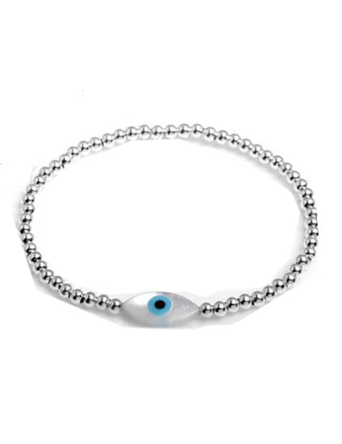 Fashion Kltb077 Metal Mother-of-pearl Eye Beaded Bracelet