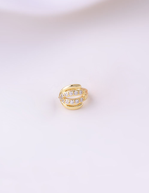 Fashion Gold 4# Geometry Inlaid Zirconium Piercing Single Ear Bone Clip