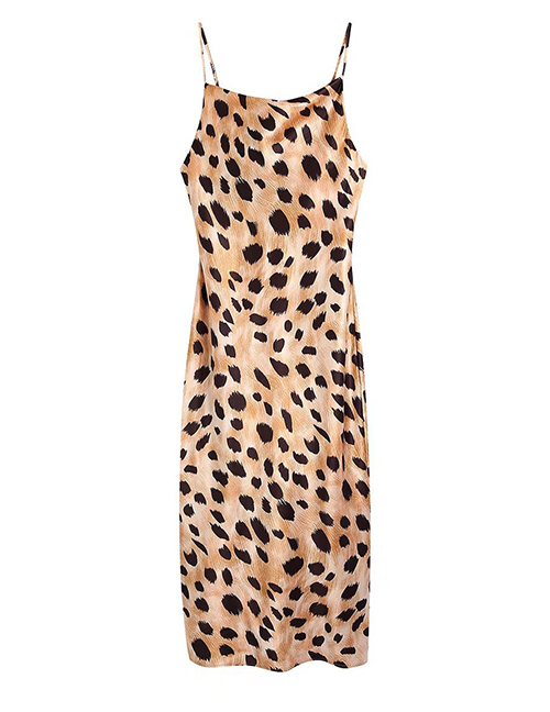 Fashion Leopard Leopard Print Strap Dress