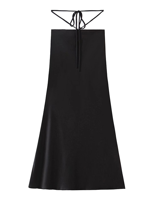 Fashion Black Pure Color Lace-up Skirt
