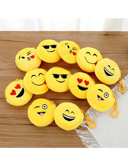 Fashion Smiley Face Peach Randomly Shipped 1 Plush Cartoon Round Smiley Coin Purse