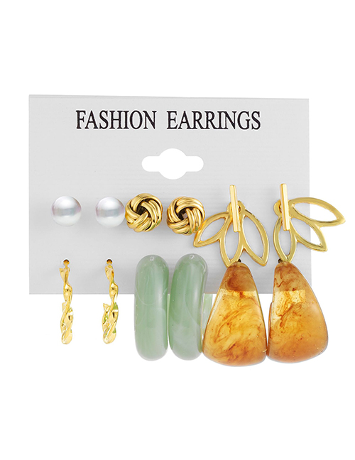 Fashion 4# Acrylic Acetate Geometric C-shaped Earring Set