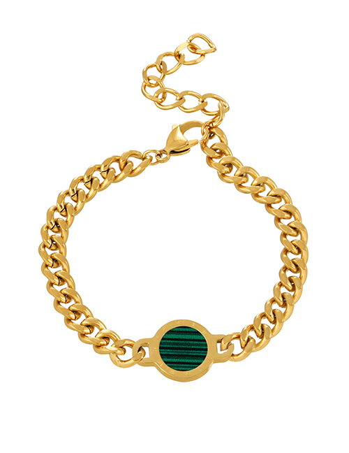 Fashion Gold Titanium Steel Round Thick Chain Bracelet