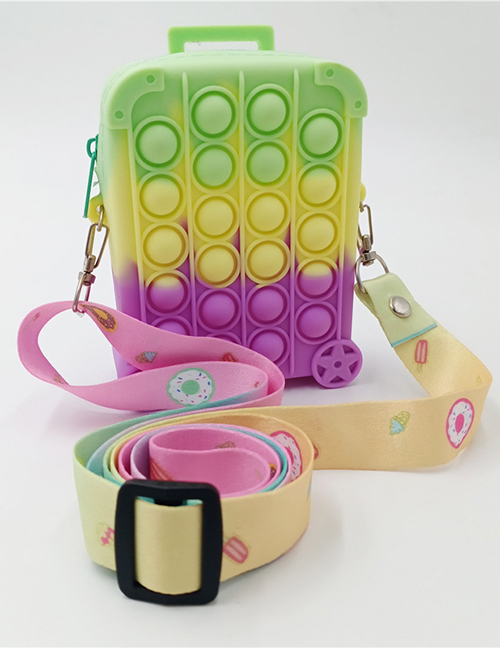 Fashion Purple Rainbow (including Shoulder Strap) Color Push Trolley Case Diagonal Bag