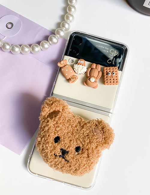 Fashion Hard Shell-biscuit Candy Bear-bear Head Bracket (samsung Flod3) Plush Bear Samsung Phone Case