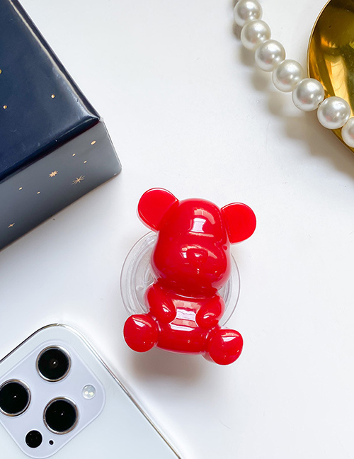Fashion Sit Bear Carriage-red Pure Color Bear Mobile Phone Airbag Holder