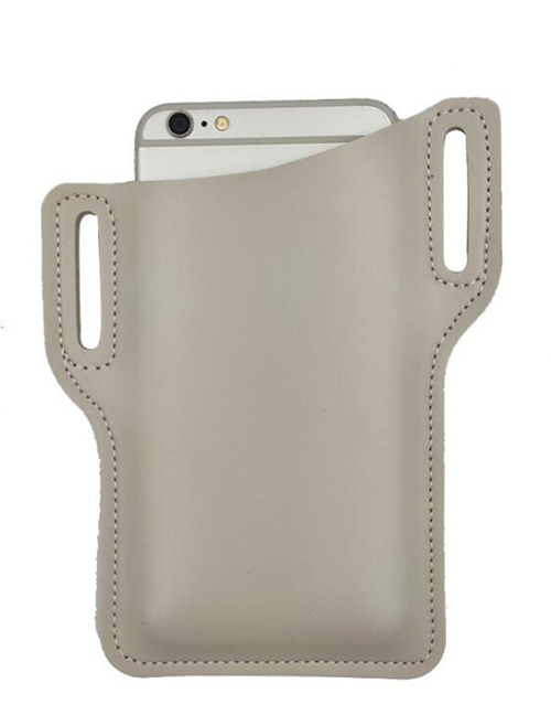 Fashion Off-white Pu Leather Waist Phone Case