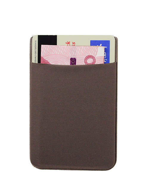Fashion Brown Microfiber Geometric Viscose Mobile Phone Card Holder